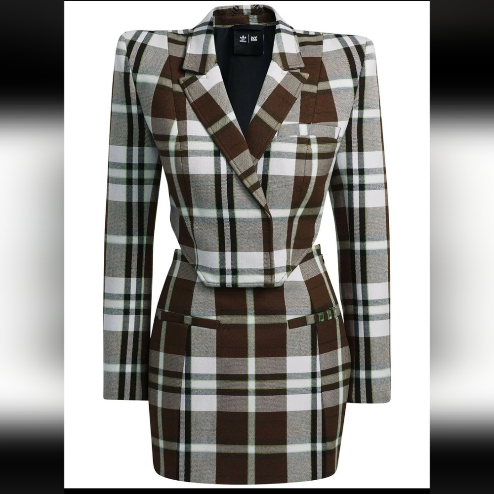 Adidas Ivy Park Dress XS Plaid Mini Skirt Jacket Gift Idea Fall